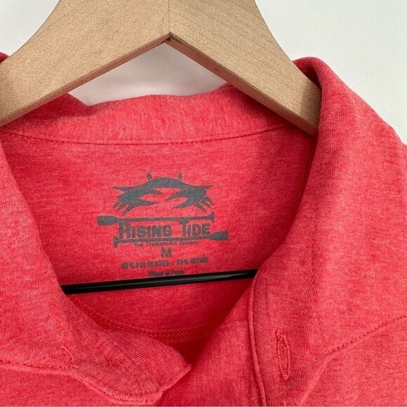 Rising Tide Performance Polycotton Polo Shirt in Nantucket Red Men's Medium NEW - Picture 3 of 4